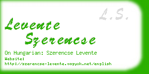 levente szerencse business card